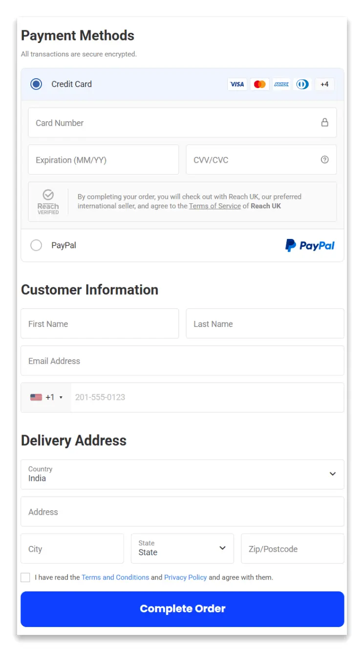 Wavemax TV Antenna secure checkout page